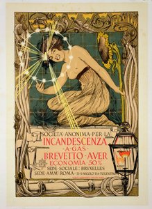 Cartaz publicitário &39;Lâmpadas a gás incandescentes&39;, 1895